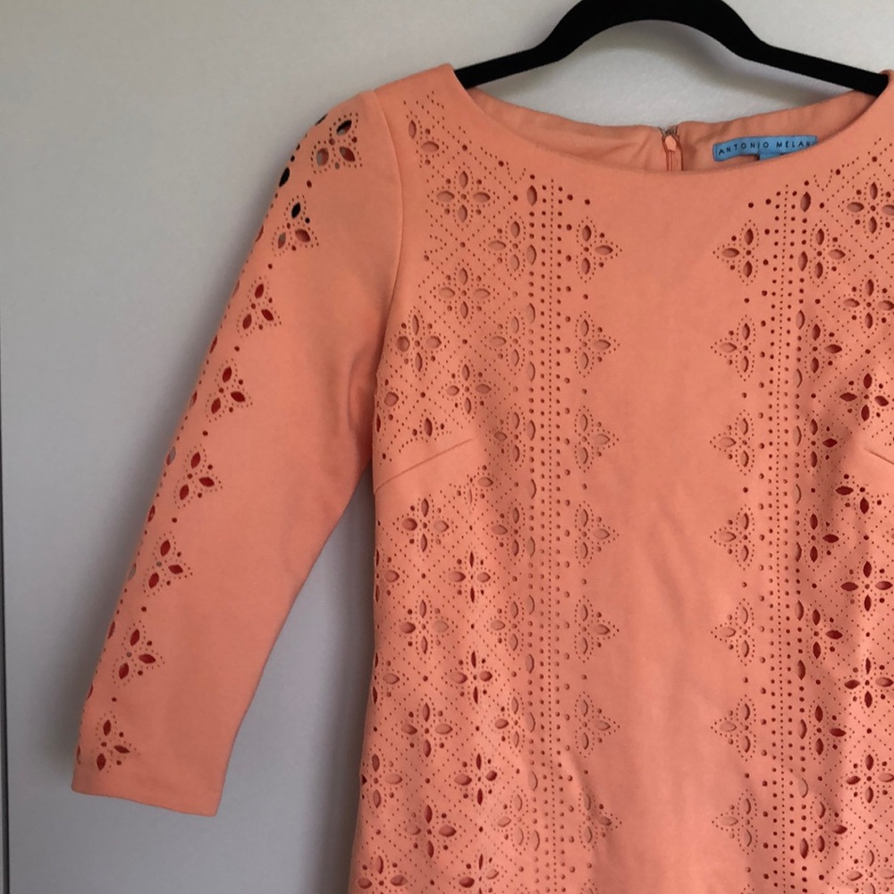 Antonio Melani 3/4 Length Sleeve Dress - Peach
